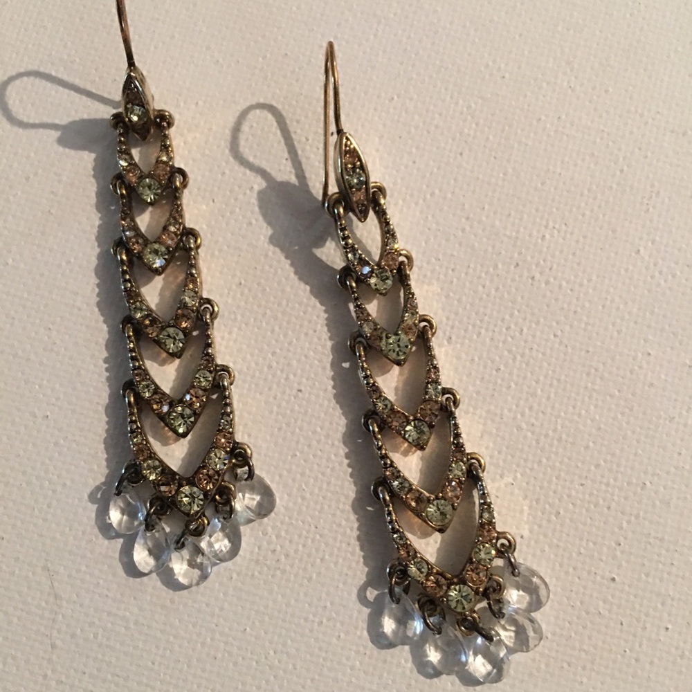 Earrings dangle bling - gold tone